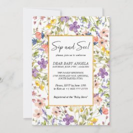 夏のワイルドフラワーの牧場でシップ＆シー ご招待 招待状