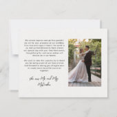 夏のワイルドフラワーの緑の結婚写真 サンキューカード (裏面)