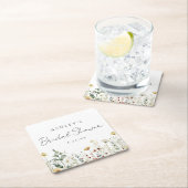 夏のワイルドフラワーガーデン ブライダルシャワー スクエアペーパーコースター (インサイチュ)