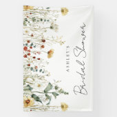 夏のワイルドフラワーガーデン ブライダルシャワー 横断幕 (縦)