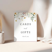 夏のワイルドフラワーフィールドの結婚式のカードとギフト