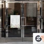 夏のワイルドフラワーフィールド営業時間 ウィンドウサイン (オフィスドア)