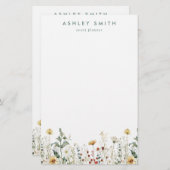 夏のワイルドフラワーフィールド 便箋 (正面/裏面)