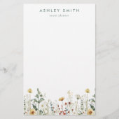 夏のワイルドフラワーフィールド 便箋 (正面)