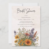 夏のワイルドフラワーブライダルシャワー招待 招待状 (正面)