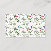 夏のワイルドフラワーベビーシャワーおむつラッフル 名刺 (裏面)