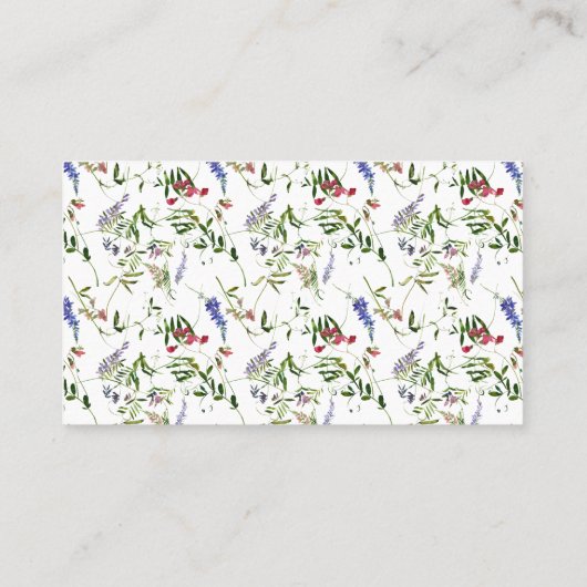 夏のワイルドフラワーベビーシャワーおむつラッフル 名刺 (裏面)