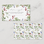 夏のワイルドフラワーベビーシャワーおむつラッフル 名刺 (正面/裏面)