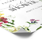 夏のワイルドフラワー水の色のフローラシャワーへようこそ ポスター (角)