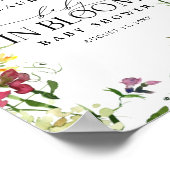 夏のワイルドフラワー水の色のフローラシャワーへようこそ ポスター (角)