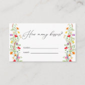 夏のワイルドフラワー水カラーブライダルシャワーゲーム エンクロージャーカード (正面)