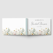 夏のワイルドフラワー畑のブライズシャワー ゲストブック (全面)