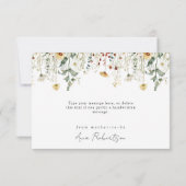 夏のワイルドフラワー畑のベイビーシャワー サンキューカード (裏面)