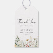 夏のワイルドフラワー畑のベビーシャワー ギフトタグ (正面)