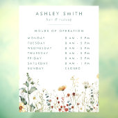 夏のワイルドフラワー畑営業時間 ウィンドウサイン (シート3)