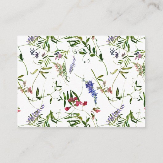 夏のワイルドフラワー赤ちゃんシャワー予約リクエスト エンクロージャーカード (裏面)