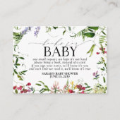 夏のワイルドフラワー赤ちゃんシャワー予約リクエスト エンクロージャーカード (正面)
