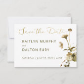 夏のワイルドフラワー&デイジー日付カードを保存 セーブザデート (正面)