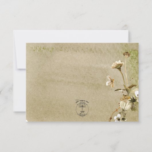 夏のワイルドフラワー&デイジー日付カードを保存 セーブザデート (裏面)