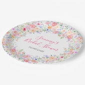 夏のワイルドフラワー ブライダルシャワー ペーパープレート (アングル)