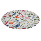 夏のワイルドフラワー、水の色のシームレスなパターン。 カッティングボード (角)