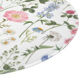 夏のワイルドフラワー、水の色のシームレスなパターン。 カッティングボード (角)