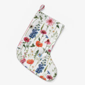 夏のワイルドフラワー、水の色のシームレスなパターン。 スモールクリスマスストッキング (正面 (吊り時))