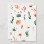 夏のワイルドフラワー 水彩 結婚式招待状 招待状 (裏面)