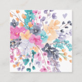 夏のワイルドフローラの水の色の感謝してい順序 スクエア名刺 (裏面)