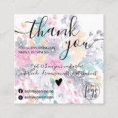 夏のワイルドフローラの水の色の感謝してい順序 スクエア名刺 (正面)