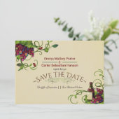 夏のワインのブドウ園のロマンチックな保存日付 セーブザデート (スタンド正面)