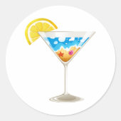 夏のワイングラス ラウンドシール (正面)