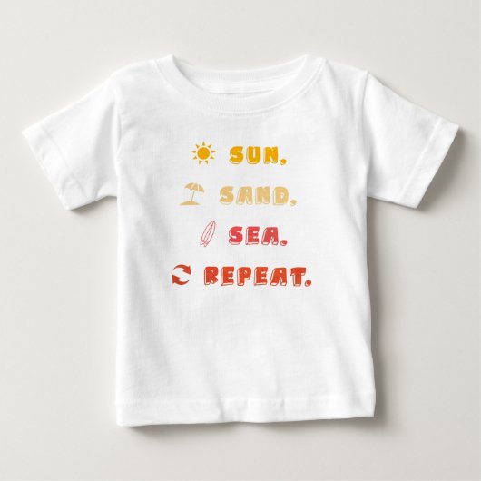夏のワクワクTシャツ - 楽しい夏がやってくる ベビーTシャツ (正面)