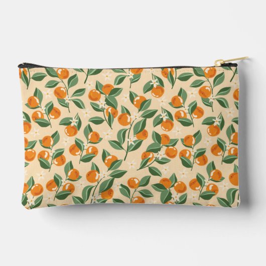 夏のヴィンテージオレンジボホフルーツパーソナライズされた アクセサリーポーチ (裏面)