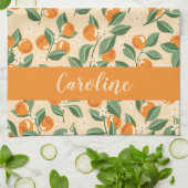 夏のヴィンテージオレンジボホフルーツパーソナライズされた キッチンタオル (折り畳み)