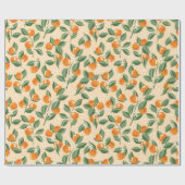 夏のヴィンテージオレンジボホ自然フルーツ ラッピングペーパー (フラット)
