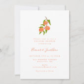 夏のヴィンテージピーチフルーツボホカップルシャワー 招待状 (正面)