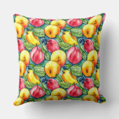 夏のヴィンテージ果実水の色のパターン クッション (裏面)