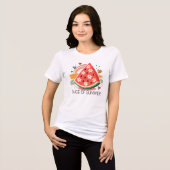 夏の一片、スイカのスライスグラフィック トライブレンドＴシャツ (正面全面)