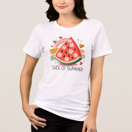 夏の一片、スイカのスライスグラフィック トライブレンドTシャツ