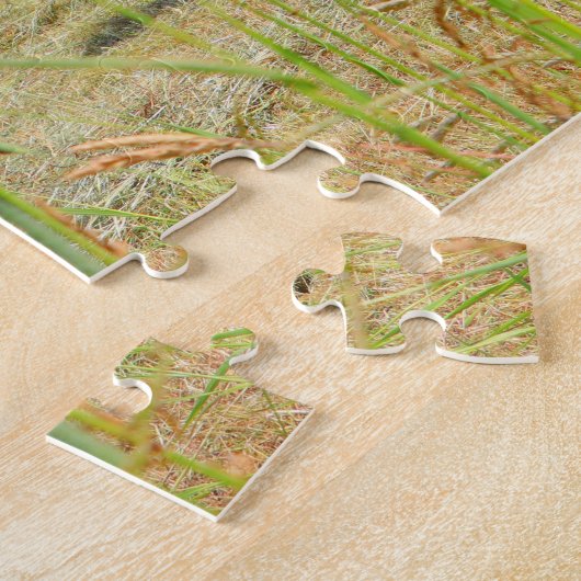 夏の丸いベール農家干し畑のシーン ジグソーパズル (側面)