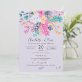 夏の乾燥した野生のフローラの水の色の結婚写真 招待状 (スタンド正面)