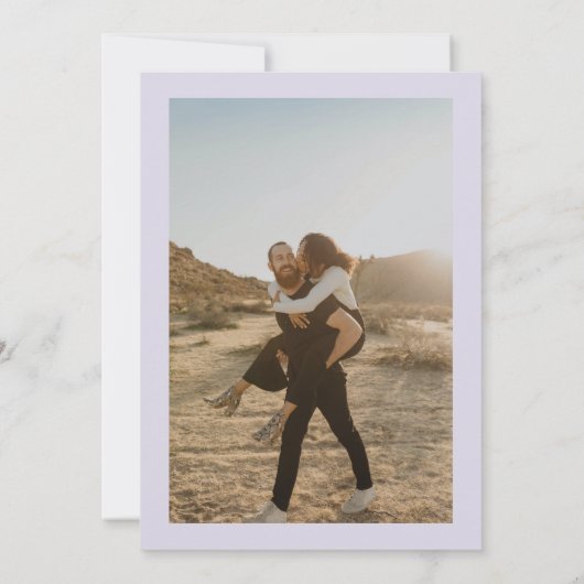 夏の乾燥した野生のフローラの水の色の結婚写真 招待状 (裏面)