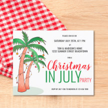 夏の予算クリスマスパーティー招待状