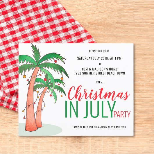 夏の予算クリスマスパーティー招待状