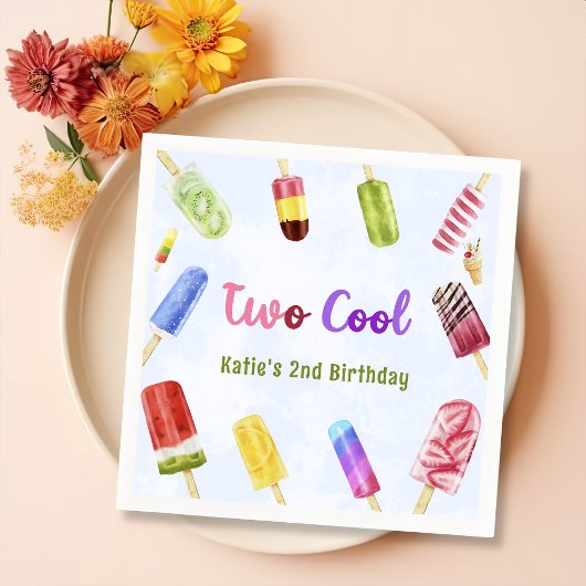 夏の二クールつのポプシクル2nd誕生日ナプキンス スタンダードカクテルナプキン