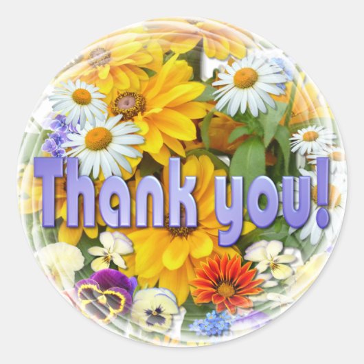 夏の交響楽団～「ありがとう」ステッカー ラウンドシール (正面)