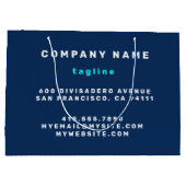 夏の人気 ネイビーブルー ボート ストライプ コレクション ラージペーパーバッグ (裏面)