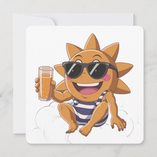 夏の休みが始まったよ 招待状 (正面)