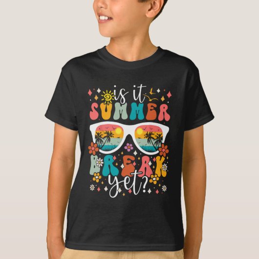 夏の休みはもう来た？レトロでかっこいい、学校最後の日！ Tシャツ (正面)